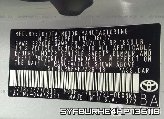 5YFBURHE4HP736118 фото 10