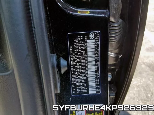5YFBURHE4KP926329 фото 2