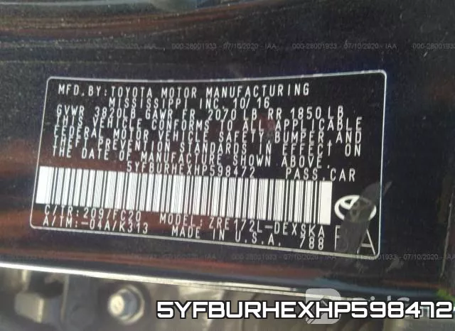 5YFBURHEXHP598472 фото 10