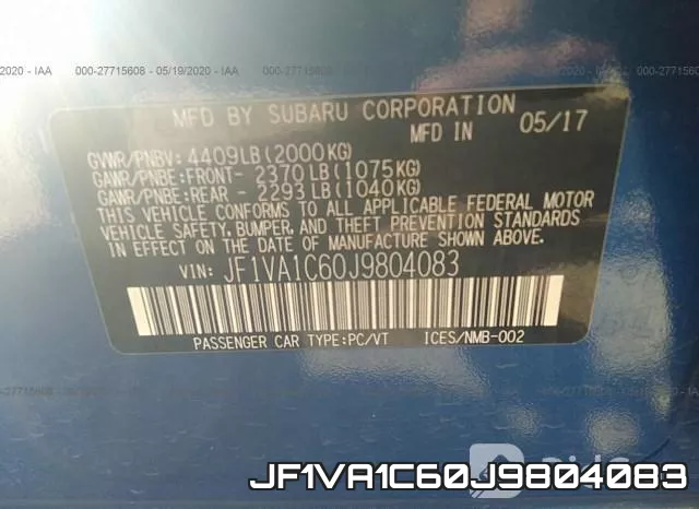 JF1VA1C60J9804083 фото 10