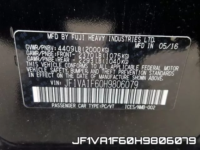 JF1VA1F60H9806079 фото 2