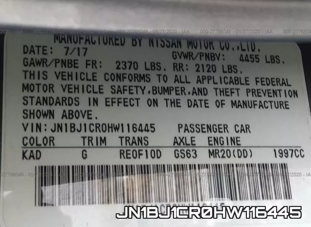 JN1BJ1CR0HW116445 фото 10