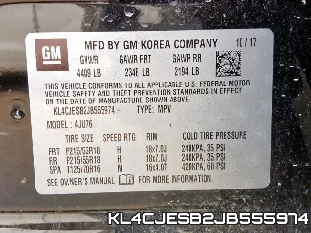 KL4CJESB2JB555974 фото 2