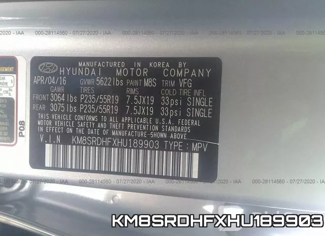 KM8SRDHFXHU189903 фото 10