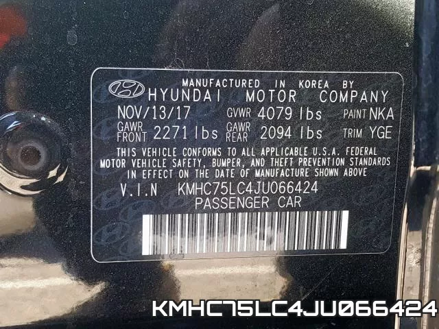 KMHC75LC4JU066424 фото 2