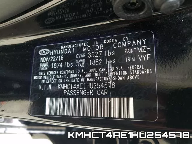 KMHCT4AE1HU254578 фото 2