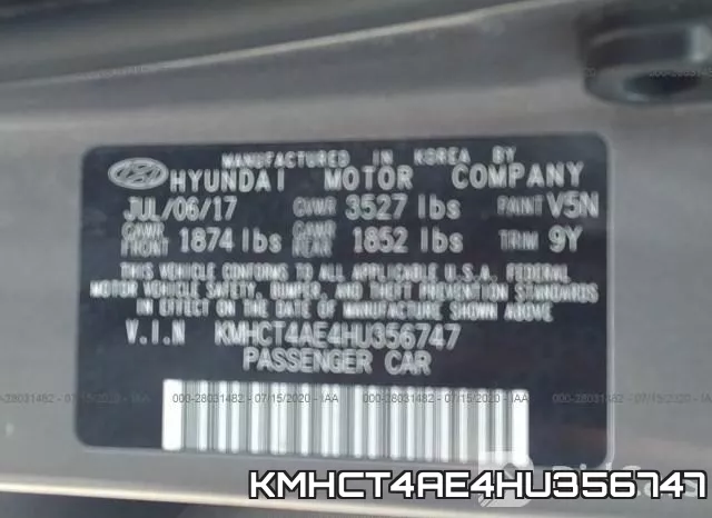 KMHCT4AE4HU356747 фото 10