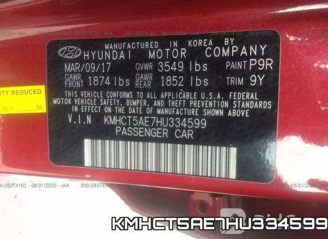KMHCT5AE7HU334599 фото 10