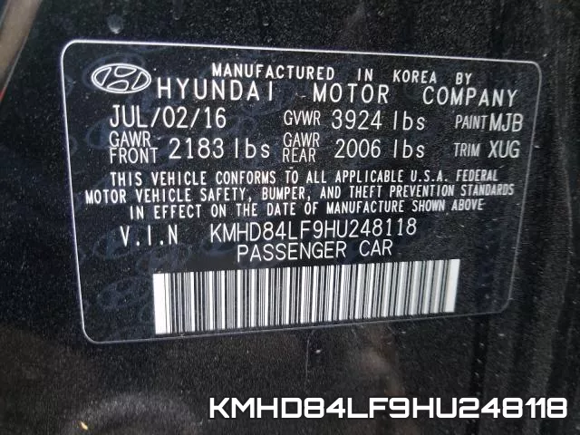 KMHD84LF9HU248118 фото 2