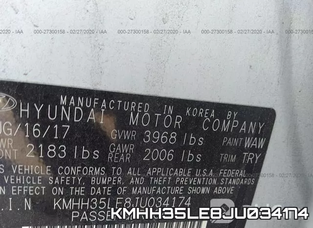 KMHH35LE8JU034174 фото 10
