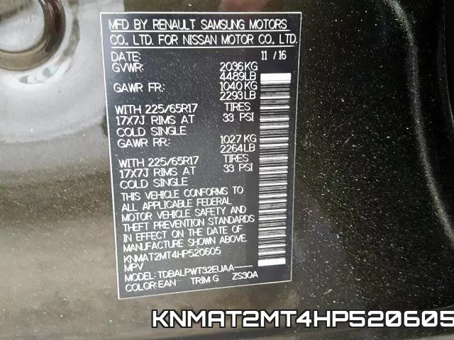 KNMAT2MT4HP520605 фото 2