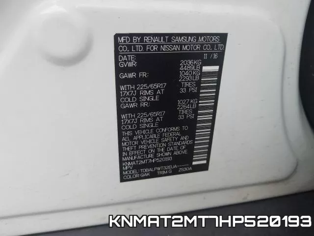 KNMAT2MT7HP520193 фото 2