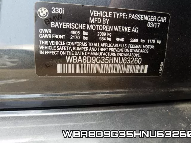 WBA8D9G35HNU63260 фото 2