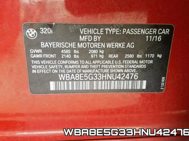 WBA8E5G33HNU42476 фото 2