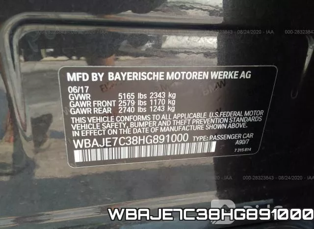 WBAJE7C38HG891000 фото 10