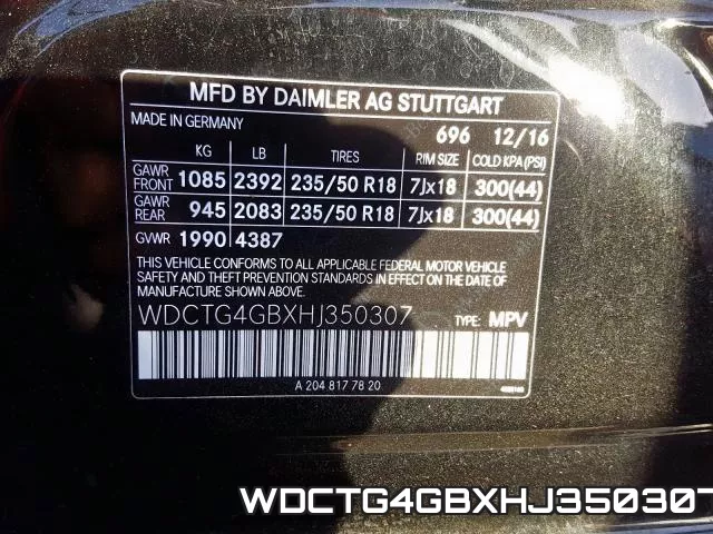 WDCTG4GBXHJ350307 фото 2