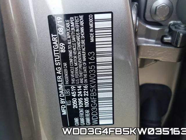 WDD3G4FB5KW035163 фото 2