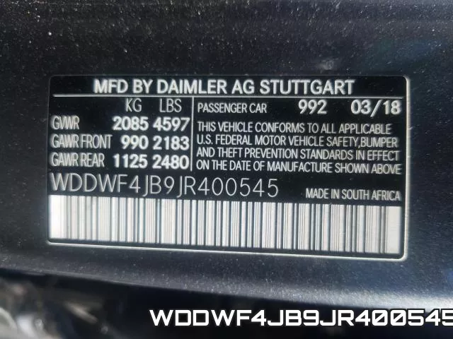 WDDWF4JB9JR400545 фото 2