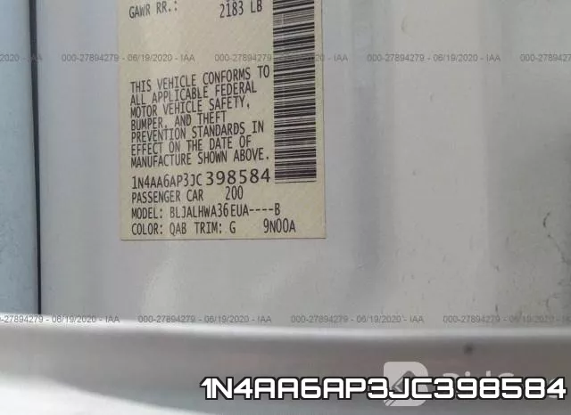 1N4AA6AP3JC398584 фото 10