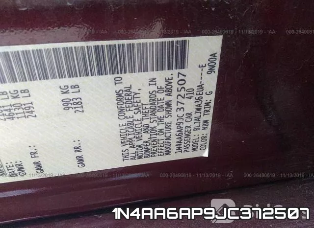 1N4AA6AP9JC372507 фото 10