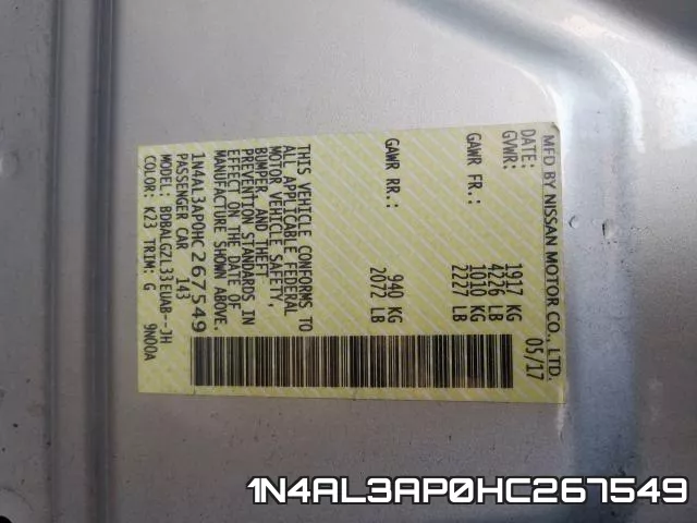 1N4AL3AP0HC267549 фото 2