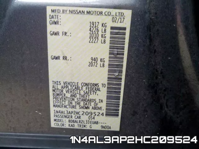 1N4AL3AP2HC209524 фото 2