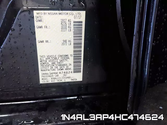1N4AL3AP4HC474624 фото 2