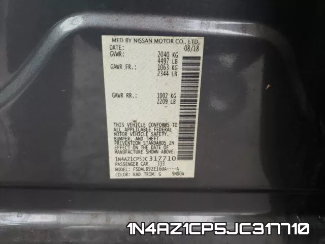 1N4AZ1CP5JC317710 фото 2