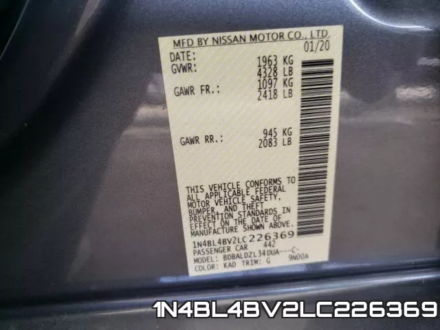 1N4BL4BV2LC226369 фото 2