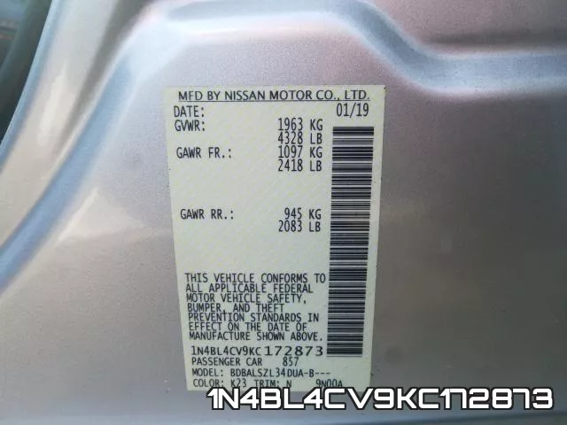 1N4BL4CV9KC172873 фото 2