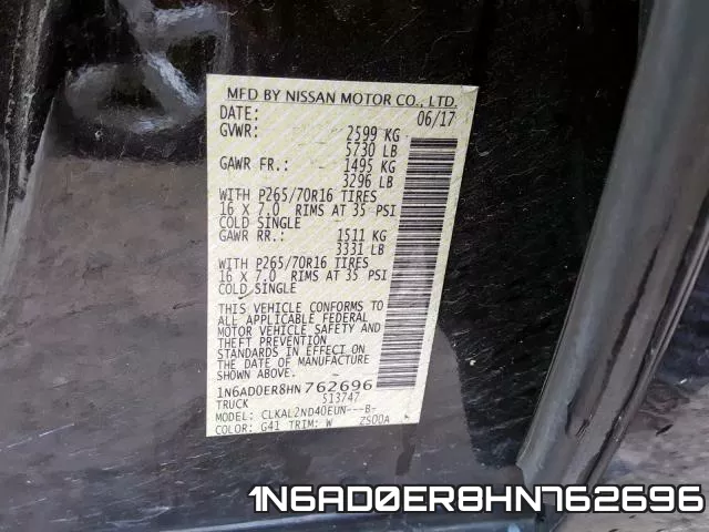 1N6AD0ER8HN762696 фото 2