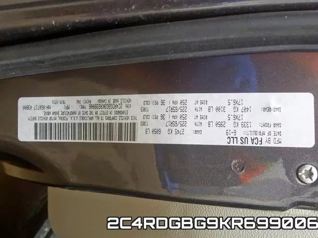 2C4RDGBG9KR699006 фото 2