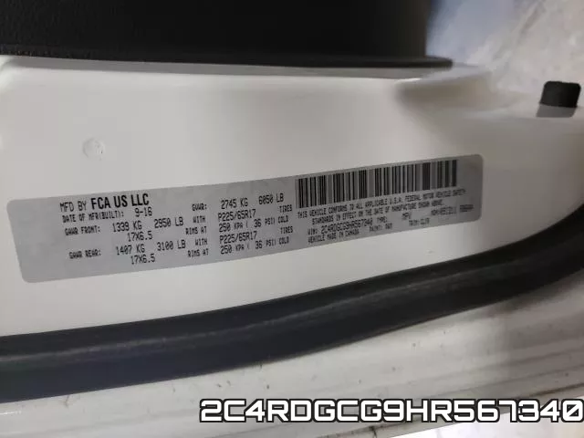 2C4RDGCG9HR567340 фото 2