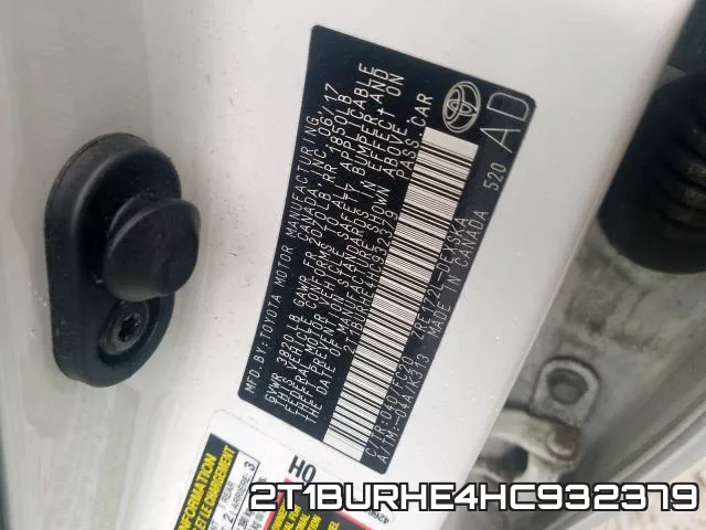 2T1BURHE4HC932379 фото 2