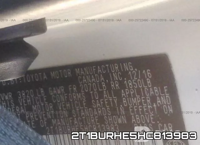 2T1BURHE5HC813983 фото 10