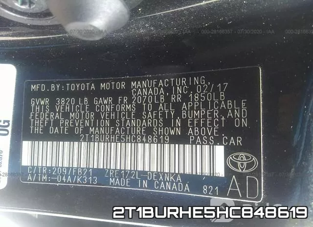 2T1BURHE5HC848619 фото 10