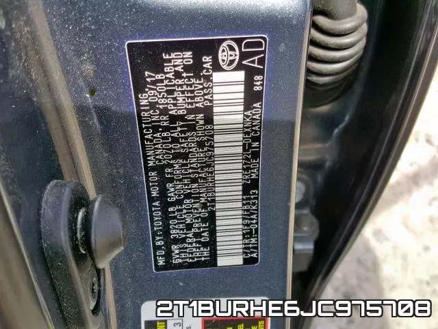 2T1BURHE6JC975708 фото 2