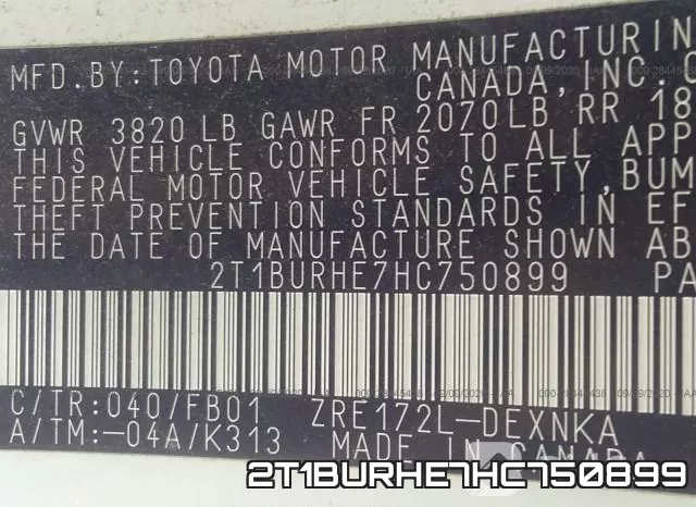 2T1BURHE7HC750899 фото 10