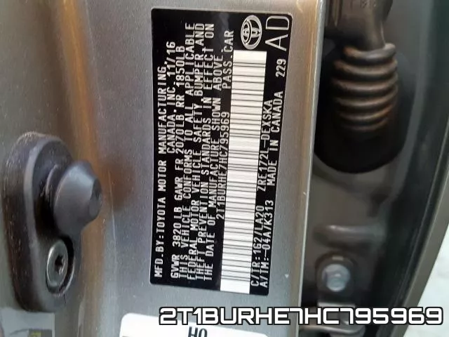 2T1BURHE7HC795969 фото 2