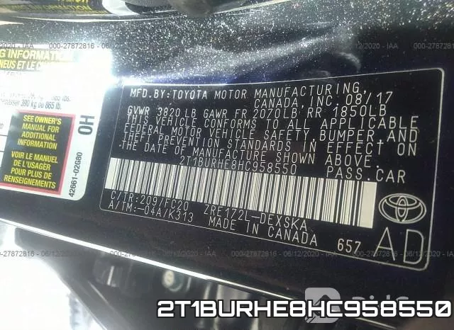 2T1BURHE8HC958550 фото 9