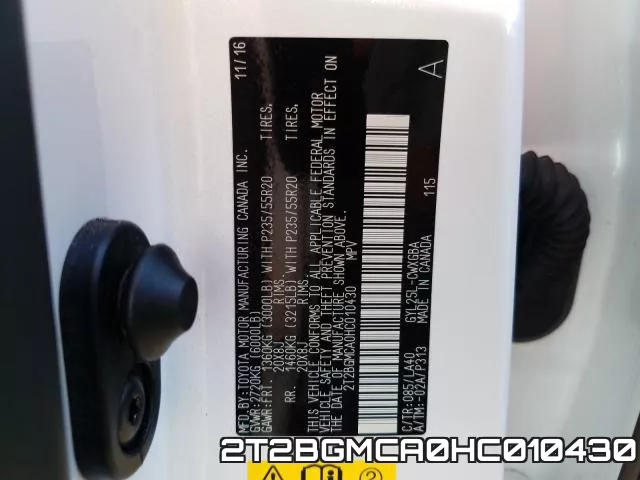 2T2BGMCA0HC010430 фото 2