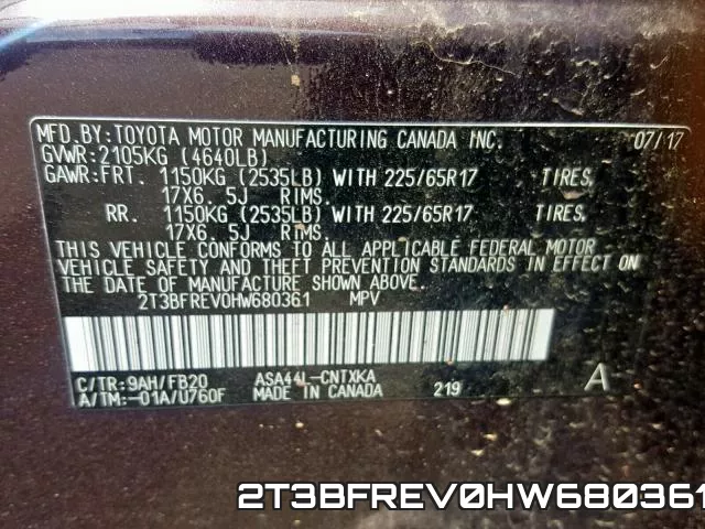 2T3BFREV0HW680361 фото 2