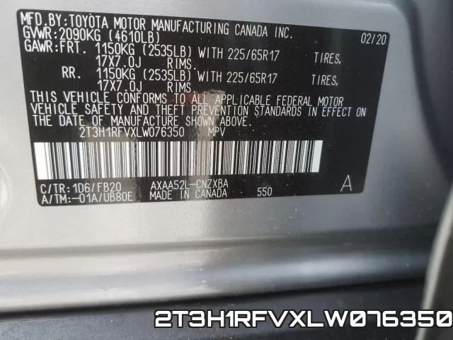 2T3H1RFVXLW076350 фото 2