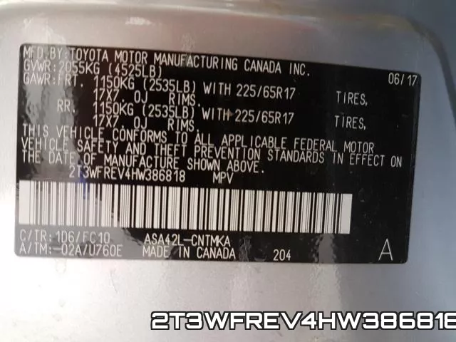 2T3WFREV4HW386818 фото 2