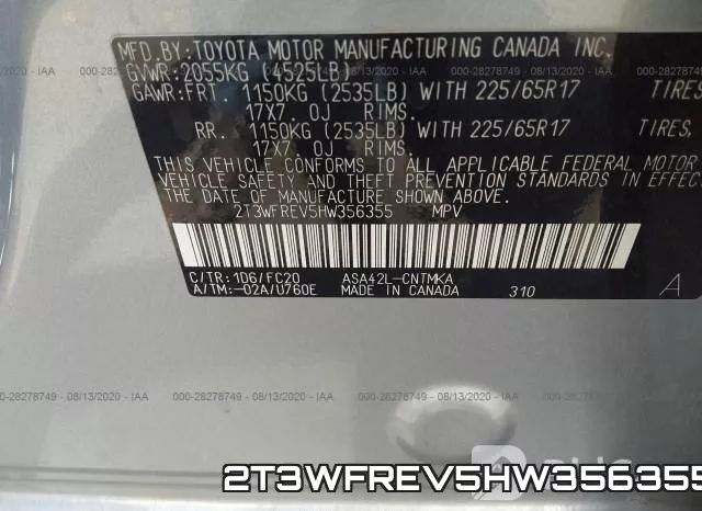 2T3WFREV5HW356355 фото 10