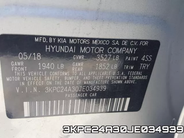 3KPC24A30JE034939 фото 2