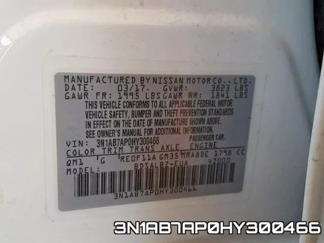3N1AB7AP0HY300466 фото 2