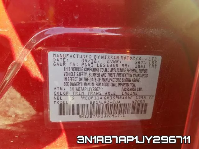 3N1AB7AP1JY296711 фото 2