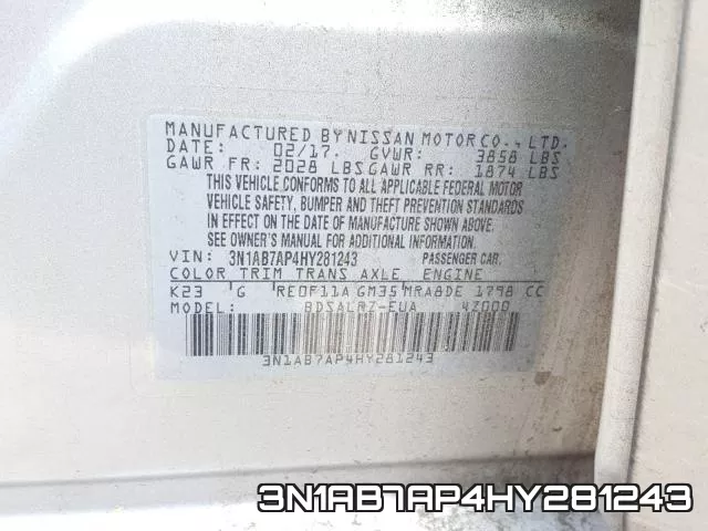 3N1AB7AP4HY281243 фото 2