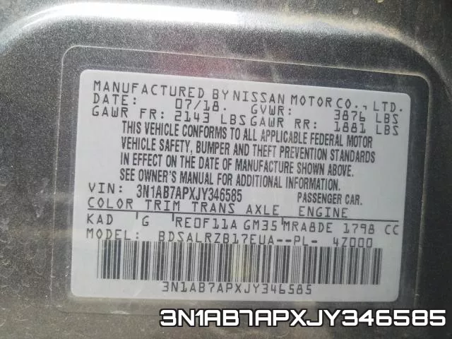 3N1AB7APXJY346585 фото 2